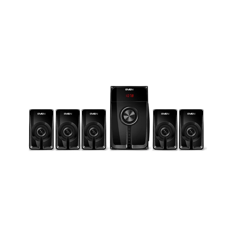 Boxa SVEN AUDIO SYSTEM 5.1 "HT-202" 100W / 20W+5*16W, BLUETOOTH, USB, SD, FM, DISPLAY, RC, BLACK