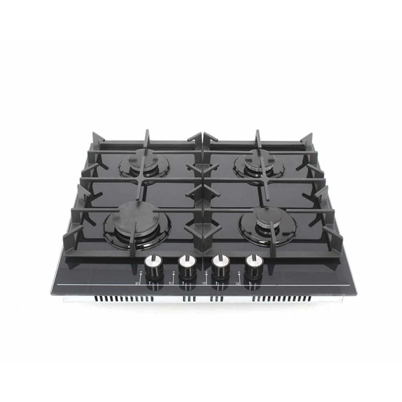 Plita incorporabila cu gaz WOLSER WL- 64G BLACK GLASS ECO, 4 arzatoare, Sticla calita, Negru