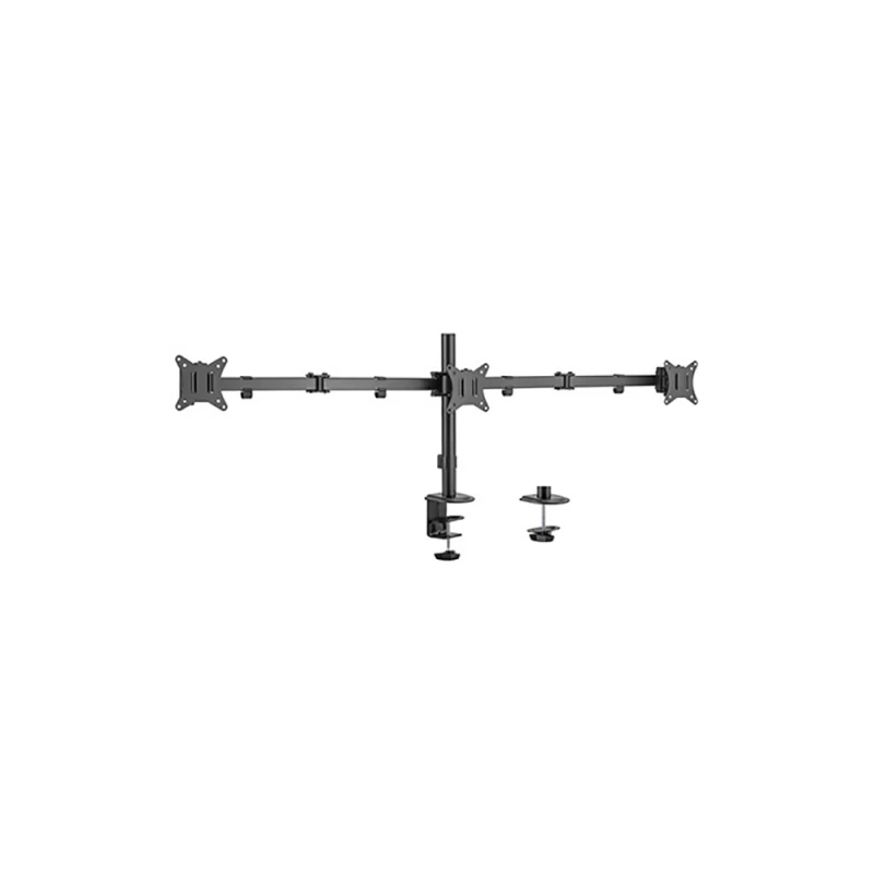 Suport pentru monitor GEMBIRD ARM FOR 3 MONITORS 17"-27"  MA-D3-01, ADJUSTABLE DESK 3-DISPLAY MOUNTING ARM (ROTATE, TILT, SWIVEL), UP TO 7 KG, VESA 75/100, BLACK