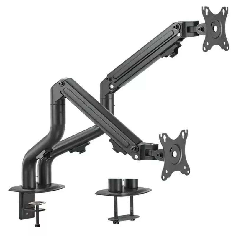 Suport pentru monitor GEMBIRD ARM FOR 2 MONITORS 17"-32" -  MA-DA2-02, STEEL (1.35 MM), GAS SPRING 2-8 KG, VESA 75/100