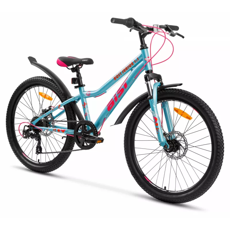 Bicicleta AIST ROSY JUNIOR 1.1 БИРЮЗОВЫЙ 24 СТАЛЬ 6 ДИСК. МЕХАН. ДИСК. МЕХАН. ПОДРОСТКОВЫЙ, ЖЕНСКИЙ, 24", 6 viteze, Turcoaza