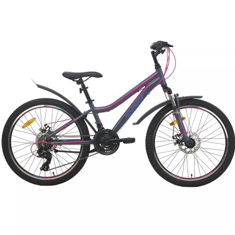 Bicicleta AIST ROSY JUNIOR 2.1 СЕРЫЙ С РОЗОВЫМ 24 АЛЮМИНИЙ 21 ДИСК. МЕХАН. ДИСК. МЕХАН. ПОДРОСТКОВЫЙ, ЖЕНСКИЙ, 24", 21 viteze, Gri, Roz