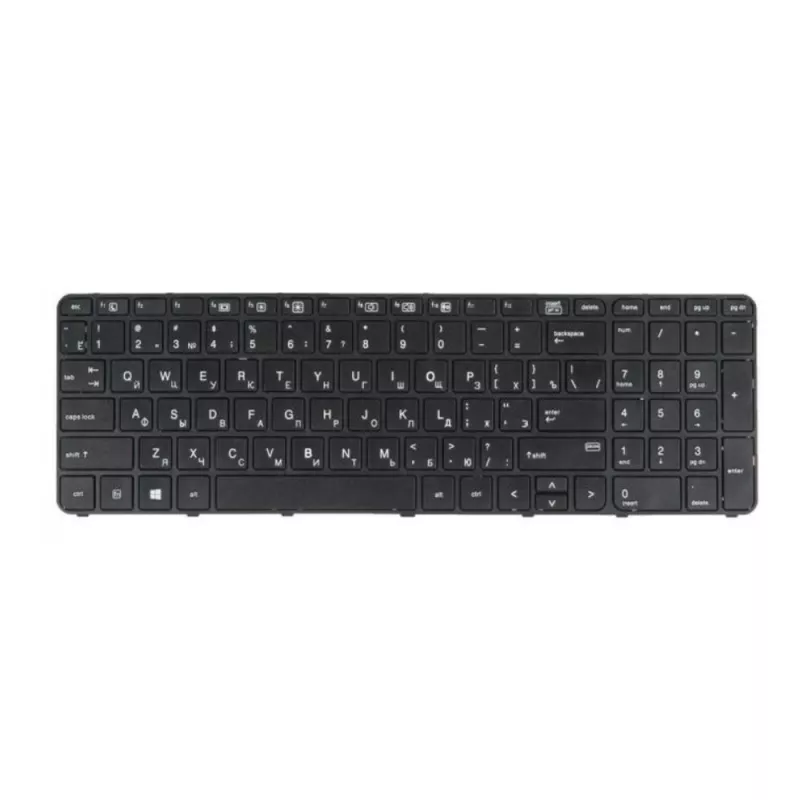 Клавиатура HP 827028-251 6037B0115101, SN9142BL1 w/o frame "ENTER"-small ENG/RU Black