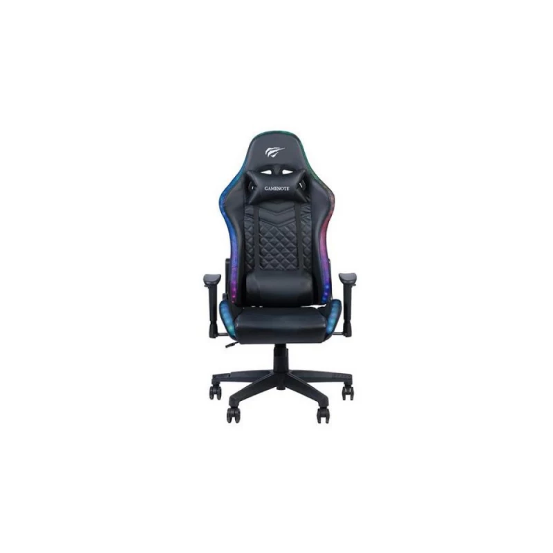 Fotoliu Gaming Havit GC927, Headrest & Lumbar cushion, 2D Armrest, LED, 166 degrees, Black