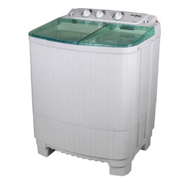 Masina de spalat rufe semiautomata Milano FWT701 PA Green, 6.5 kg, 1350 RPM, 2 programe, Alb, Verde, A