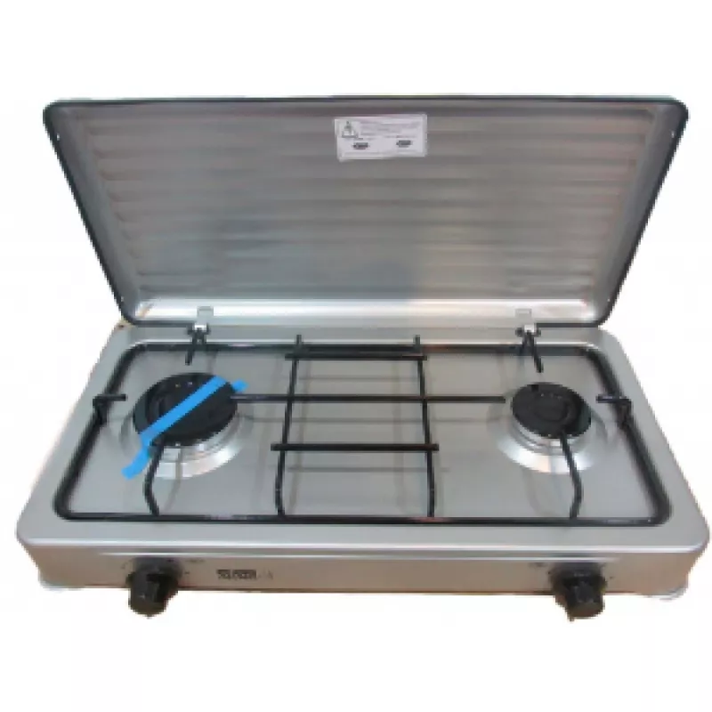 Aragaz de masa EFES TT2/LPG/BR, 2 arzatoare, Inox, Maro