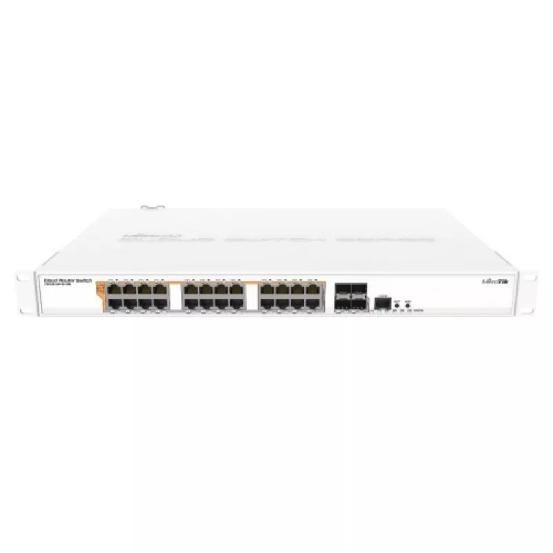 Router MikroTik CLOUD ROUTER SWITCH CRS328-24P-4S+RM WITH ROUTEROS L5, 24 X GIGABIT ETHERNET PORTS, 4X 10GBPS SFP+ PORTS, DUAL BOOT AND POE OUTPUT 500W, 1U RACKMOUNT CASE, CRS328-24P-4S+RM