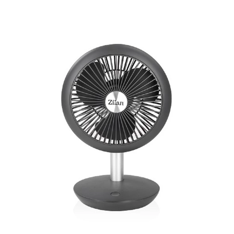 Ventilator Zilan ZLN4000 portabil reincarcabil, 5 W, 18 cm, 4 viteze, Negru