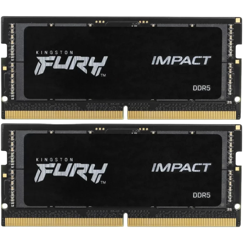 RAM KINGSTON 32GB DDR5-6000MHZ SODIMM FURY IMPACT (KIT OF 2X16GB) (KF560S38IBK2-32), CL38, 1.35V, BLACK