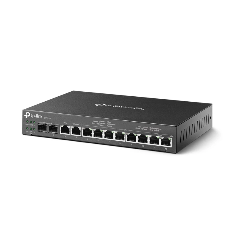 Router wireless TP-LINK GIGABIT OMADA 3-IN-1 VPN ROUTER "ER7212PC ", 8XGBIT POE, 2X GBIT WAN, 2XGBIT SFP, OMADA CTRL