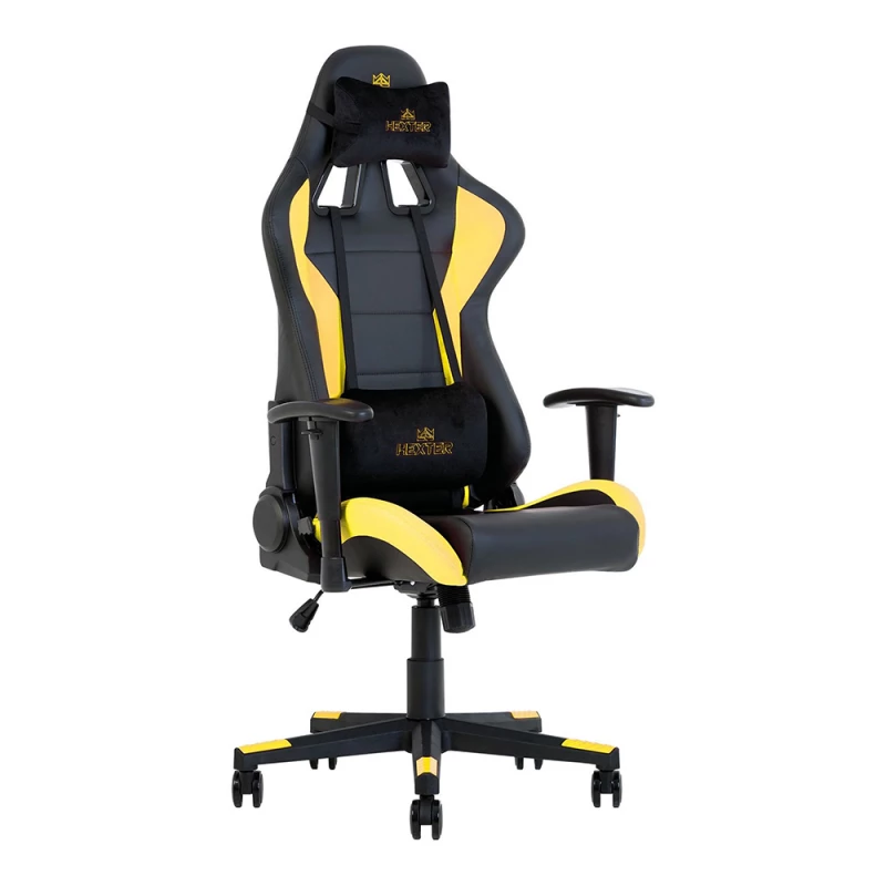 Fotoliu Gaming AG HEXTER ML ECO/01 (NEGRU/GALBEN), Gazlift, Tilt, 150 kg, 190 cm, Negru, Galben