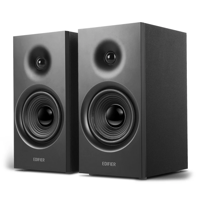 Колонка EDIFIER R1080BT Black, 2.0/ 24W (2x12W) RMS, 4" Mid-range and bass drivers + 0.75" treble drivers, built-in DSP chip, Bluetooth V5.1, line In and AUX Inputs, classic wooden enclosure, top-mounted buttons