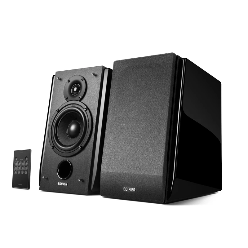 Колонка EDIFIER R1850DB BLACK, 2.0/ 70W (2X35W) RMS, AUDIO IN: BLUETOOTH, RCA X2, PC, AUX, OPTICAL, COAXIAL, REMOTE CONTROL, ALL WOODEN(4"+3/4")