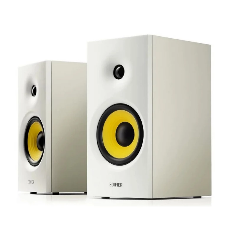 Колонка EDIFIER R1080BT WHITE, 2.0/ 24W (2X12W) RMS, 4" MID-RANGE AND BASS DRIVERS + 0.75" TREBLE DRIVERS, BUILT-IN DSP CHIP, BLUETOOTH V5.1, LINE IN AND AUX INPUTS, CLASSIC WOODEN ENCLOSURE, TOP-MOUNTED BUTTONS