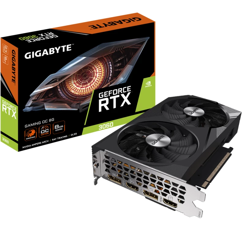 Placa video GIGABYTE RTX3060 8GB GDDR6 GAMING OC (GV-N3060GAMING OC-8GD)