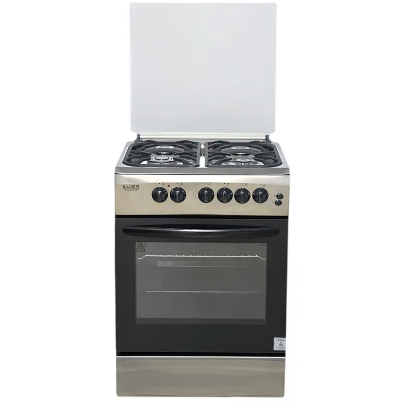 Aragaz BAUER TG 6640 IICG, 65 l, 4 arzatoare, Aprindere electrica, 60 cm, Inox