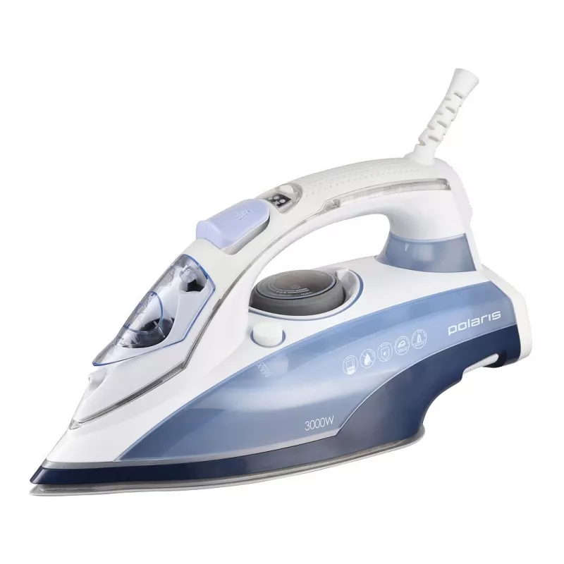 Утюг POLARIS PIR 3074 SG White/Blue, 3000 Вт, 350 мл, Aлюминий, Белый, Синий