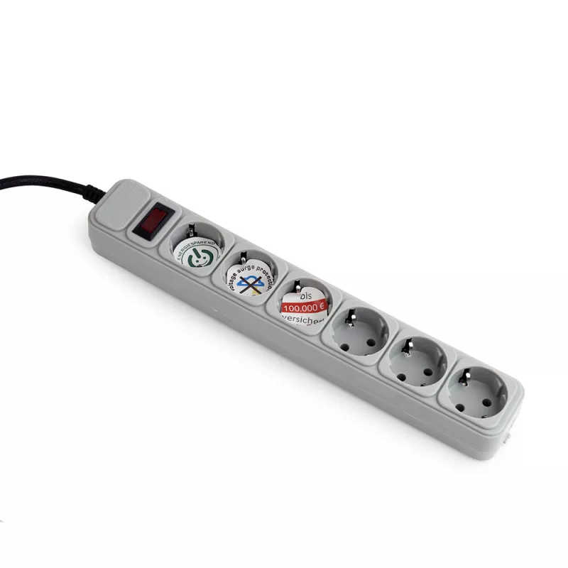 Prelungitor cu protectie GEMBIRD SURGE PROTECTOR SPG6-B-6C, GREY