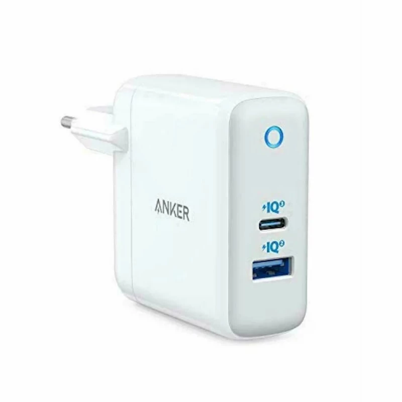 Incarcator Anker POWERPORT+ ATOM POWERIQ 3.0, USB-C 45W, USB-A 15W, POWER DELIVERY, WHITE