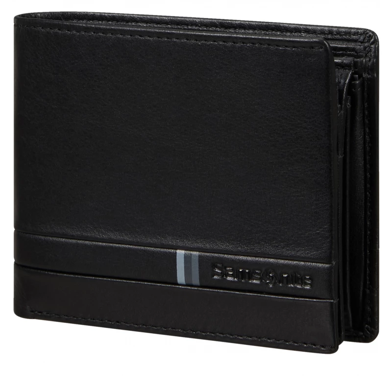 Portmoneu Samsonite PRO-DLX 6 SLG-046 - B 6CC+VFL+2C+C NEGRU 1ST, 10.5 x 8.5 x 1.5 cm, Piele, Negru