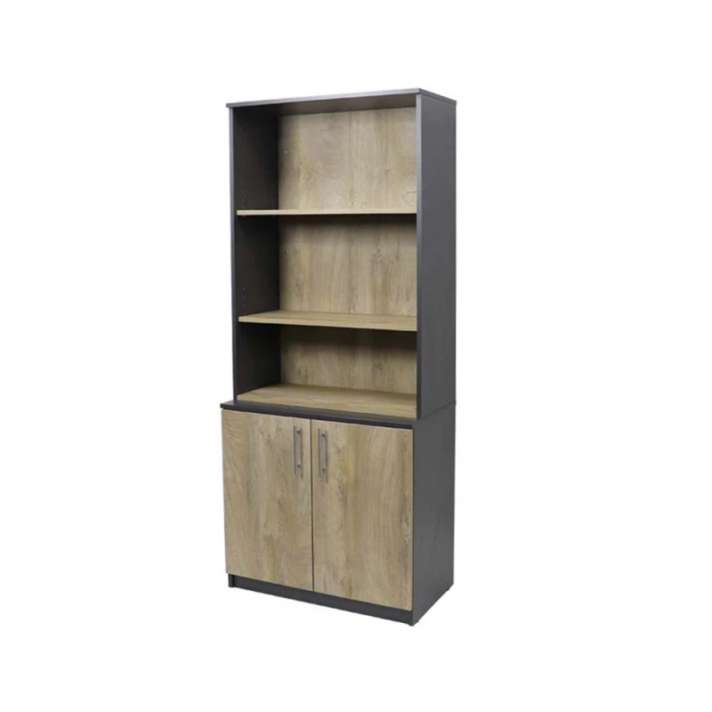 Dulap ANDRA VITRINA MAPE BIROU 800X450X1900, PAL, Gri, Lemn