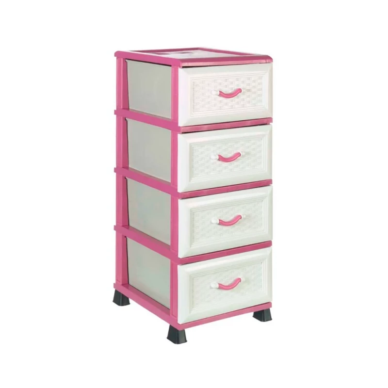 Comoda MP D001 alb cu roz