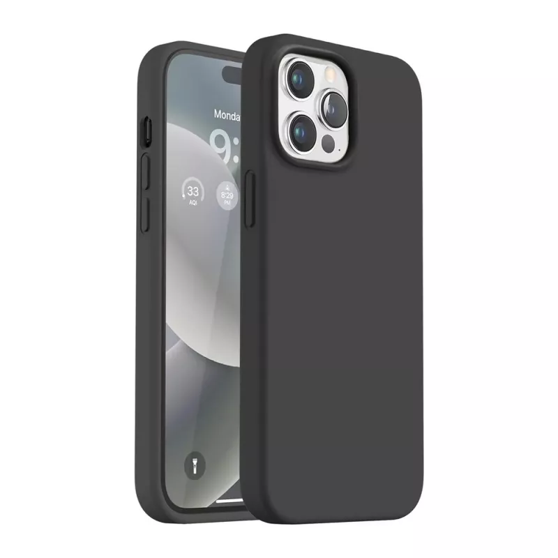 Чехол HELMET Case Liquid Silicone iPhone 14 Pro Max, Black