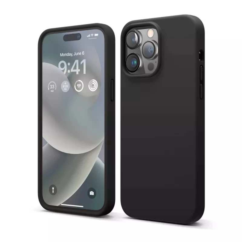 Husa HELMET CASE LIQUID SILICONE IPHONE 14, BLACK