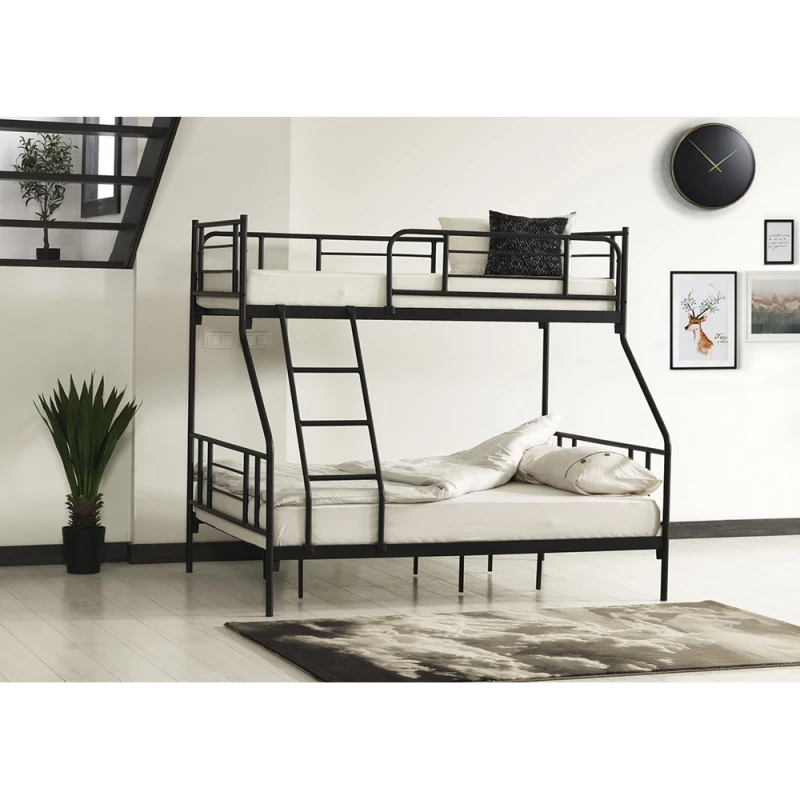 Dormitor pentru copii MP 2 NIVELE NOVA 0.9X2 + 1.4X2.0 NEGRU