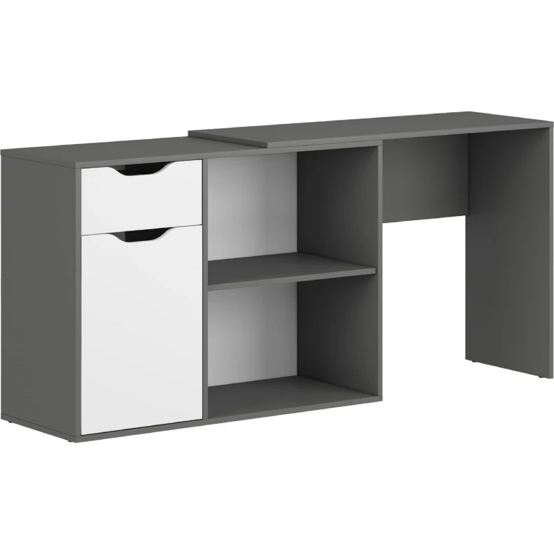 Masa de birou MP SPACY 2, Pal, Alb, Grafit