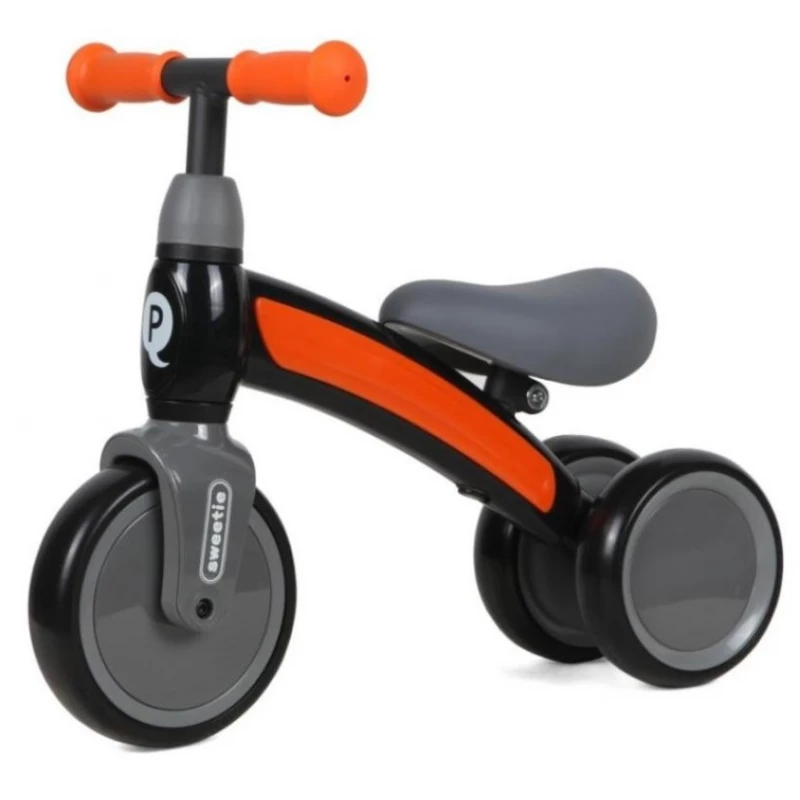 Bicicleta fara pedale QPlay Sweetie Orange, 1-3 ani, Oranj, Negru
