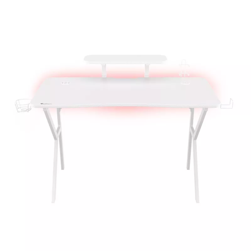 Стол офисный Genesis Desk Gaming Holm 320, RGB White, МДФ, Белый