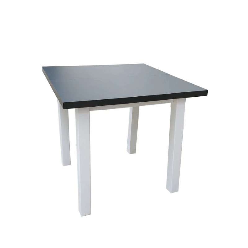 Masa MLAND MAX 8 LAMINAT 80 X 80/160, PAL melaminat, Grafit, Alb