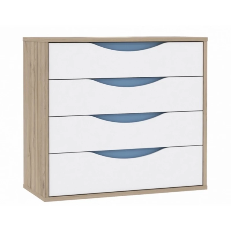 Комод MLAND NOVK211, ЛДСП, Дуб, Белый, Синий