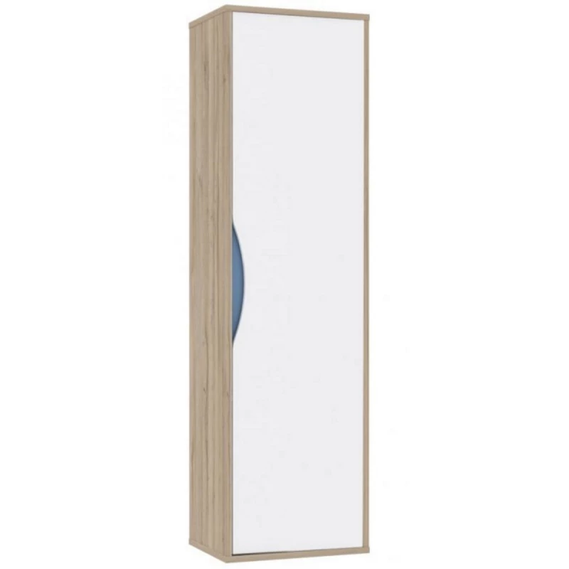 Dulap MLAND NOVS711, PAL melaminat, Stejar, Alb, Albastru