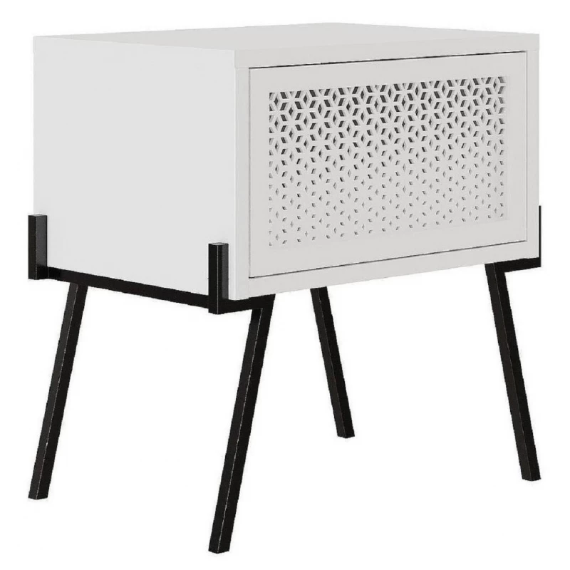 Noptiera MLAND NAIVE NIGHTSTAND - WHITE, Alb