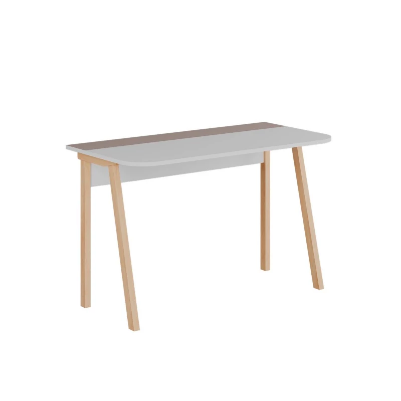 Masa de birou MLAND LUTON DESK - WHITE - LIGHT MOCHA, Alb, Mocca, 120 x 75 x 46
