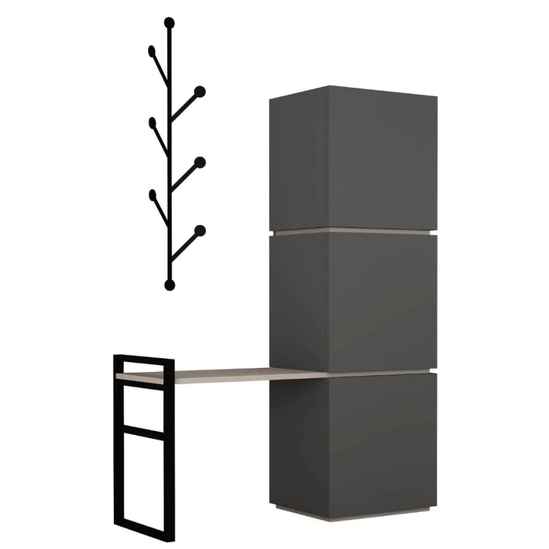 Antreu MLAND MELLO HALLWAY STAND - ANTHRACITE - LIGHT MOCHA