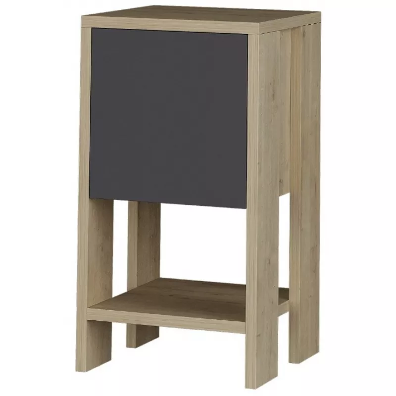 Noptiera MLAND EMA NIGHTSTAND - OAK - ANTHRACITE, Stejar, Antracit