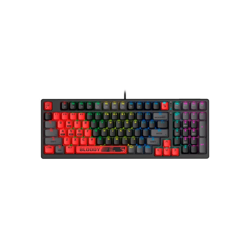 Игровая клавиатура Bloody S98 Sports, Mechanical, BLMS Switch Red, Double-Shot Keycaps, USB, Black/Red