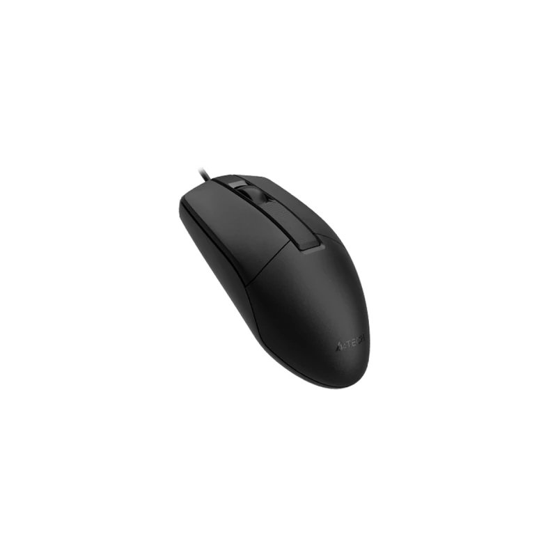 Mouse A4TECH OP-330S, OPTICAL, 1200 DPI, 3 BUTTONS, AMBIDEXTROUS, SILENT, 1.5M, USB, BLACK