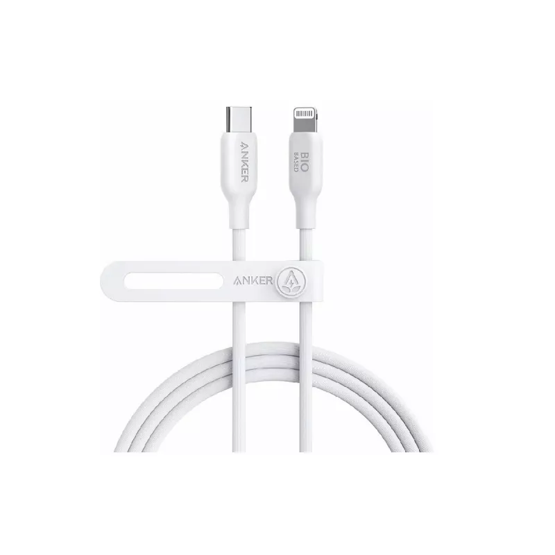 Кабель USB Anker Type-C to Lightning - 1.8 m - Anker 541 Bio-based, 30W, Apple official MFi, 20.000-bend lifespan, white