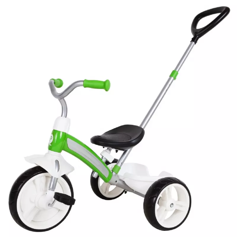 Bicicleta pentru copii QPlay ELITE PLUS GREEN, 2-6 ani, 10", 8", Cu maner, Verde