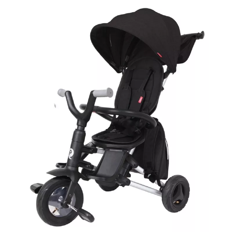 Bicicleta pentru copii QPlay NOVA PLUS RUBBER BLACK, 0.8-5 ani, 8.5", 7.5", Negru