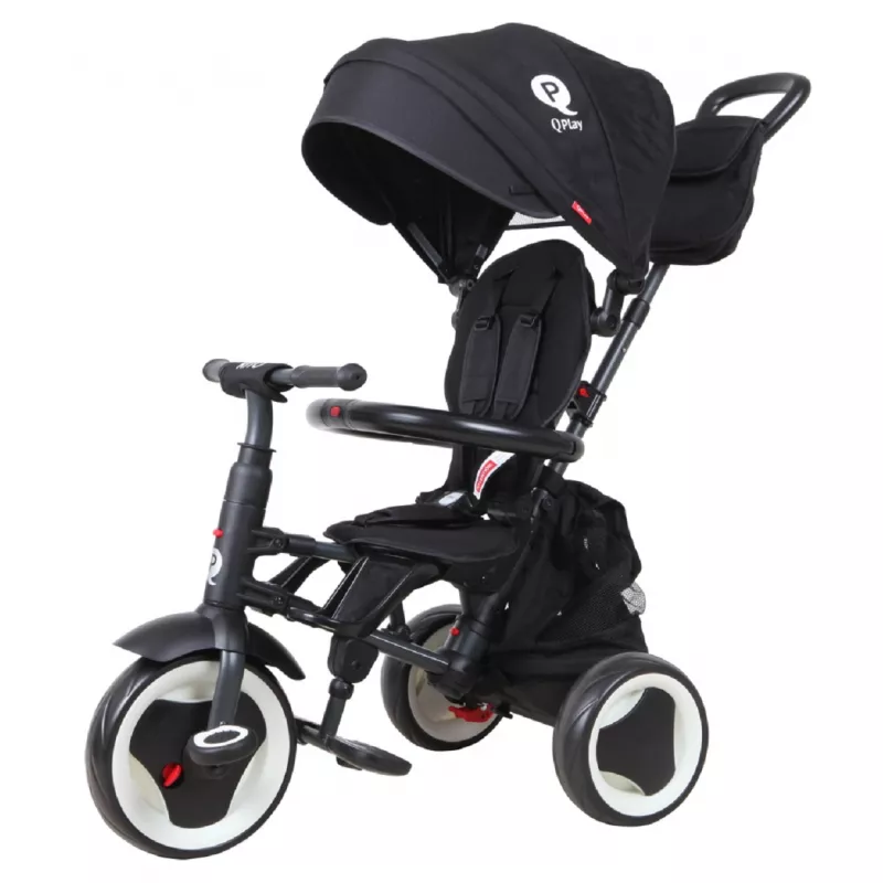 Bicicleta pentru copii QPlay RITO PLUS BLACK, 1-3 ani, Negru