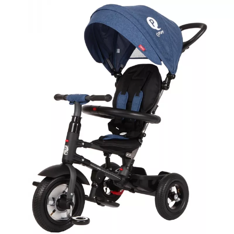 Bicicleta pentru copii QPlay RITO RUBBER BLUE, 0.5-3 ani, 10", 8", Albastru