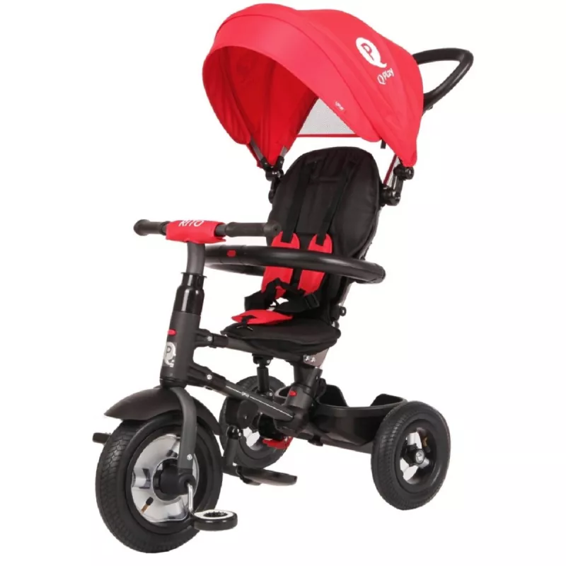Bicicleta pentru copii QPlay RITO RUBBER RED, 0.5-3 ani, 10", 8", Rosu