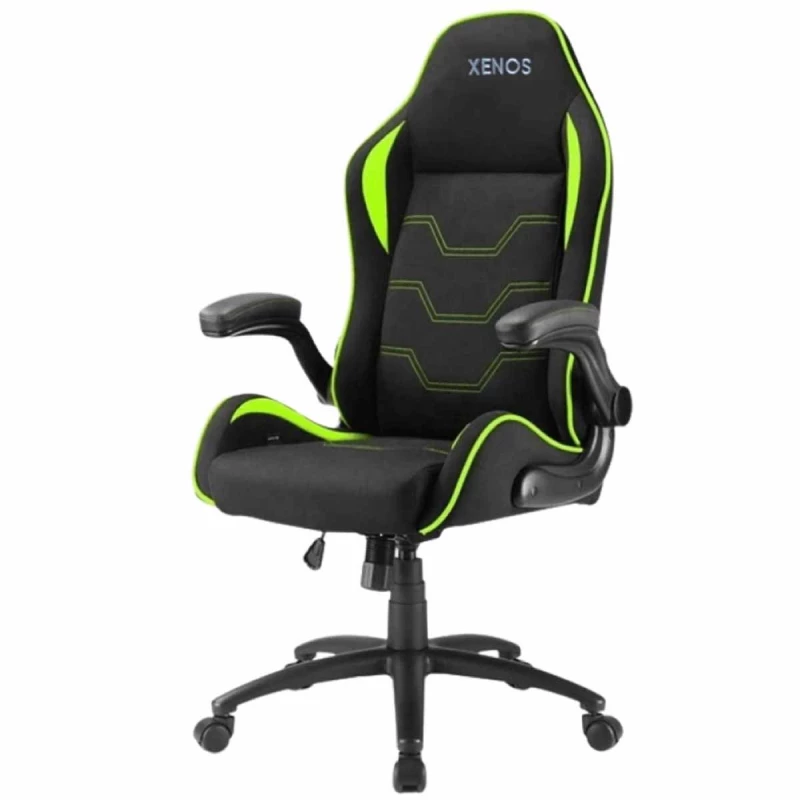 Fotoliu Gaming Xenos NERON BLACK-GREEN, Textil, Gazlift, 150 kg, 180 cm