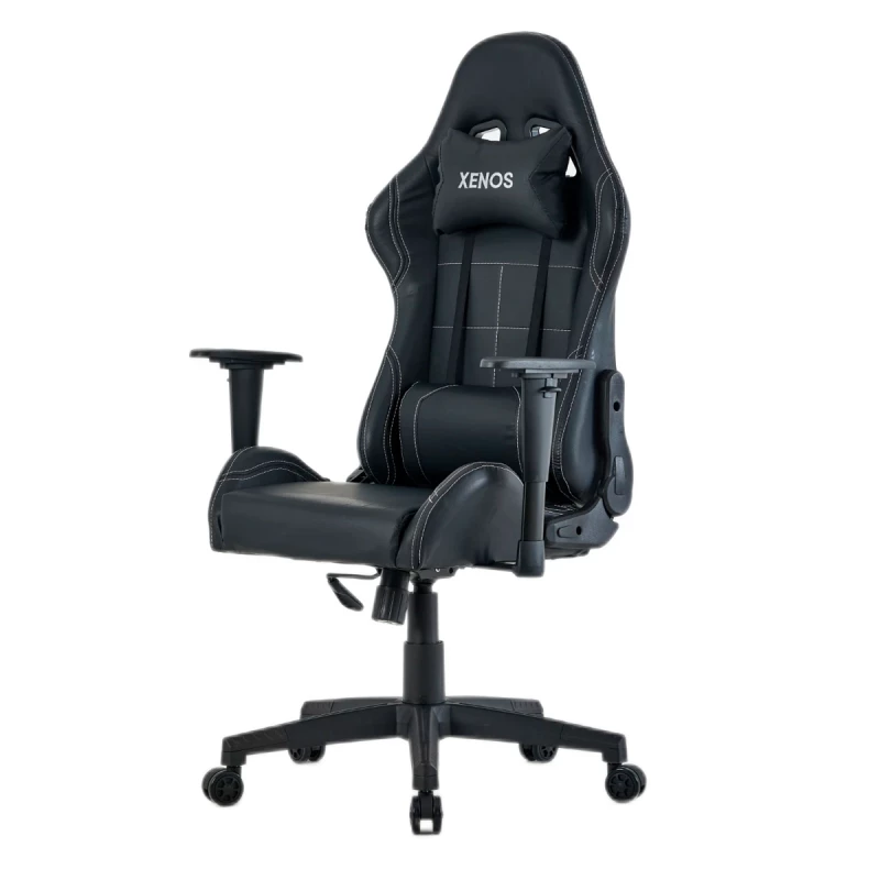 Игровое геймерское кресло Xenos Titan Black, Газлифт, 150 кг, 180 см, Черный