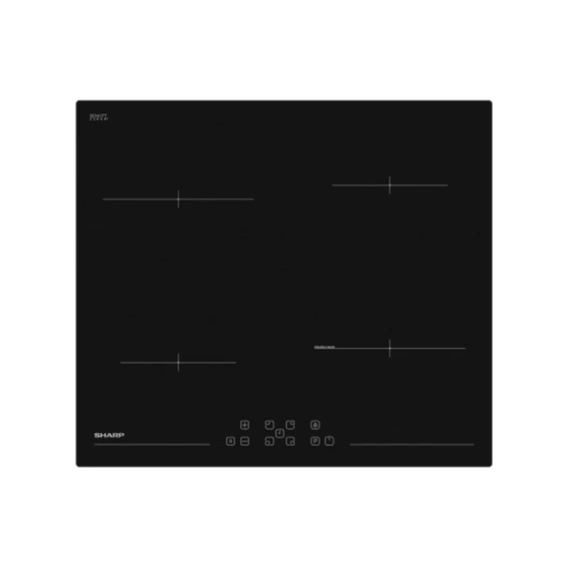 Plita incorporabila cu inductie SHARP KH-6I45FT0I-EU, 5.8 kW, 4 Arzatoare, Vitroceramica, Timer, Negru